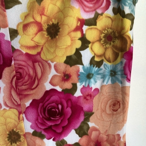 Floral summer dress, empire waist, V neck - Picture 6 of 10